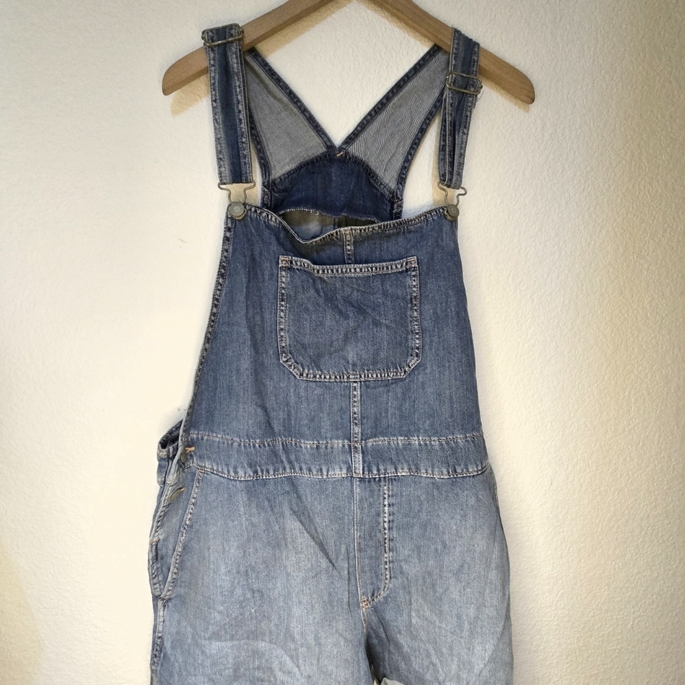 Hollister Blue Denim Overalls Shorts